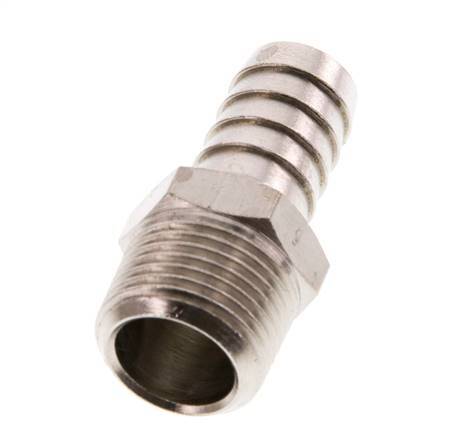 R 3/8'' Male x 12mm Nickel plated Brass Hose barb 16 Bar [5 Pieces]