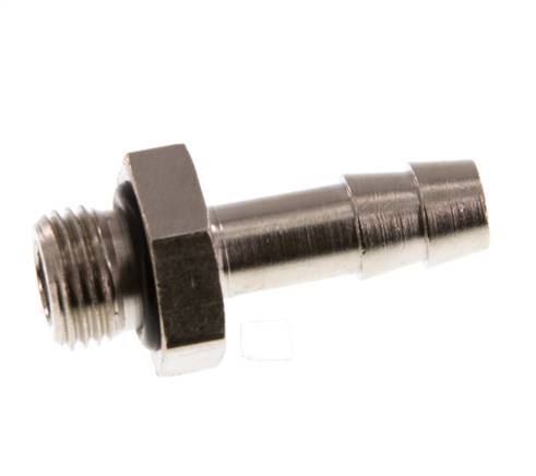 G 1/8'' Male x 6mm Nickel plated Brass Hose barb with NBR Seal 30 Bar [5 Pieces]