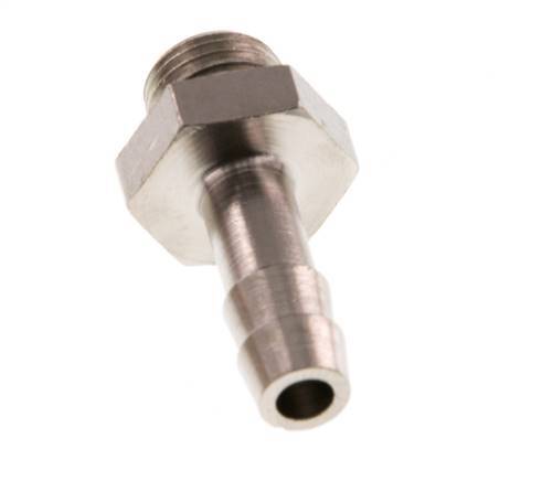 G 1/8'' Male x 6mm Nickel plated Brass Hose barb with NBR Seal 30 Bar [5 Pieces]