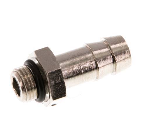 G 1/8'' Male x 9mm Nickel plated Brass Hose barb with NBR Seal 30 Bar [5 Pieces]