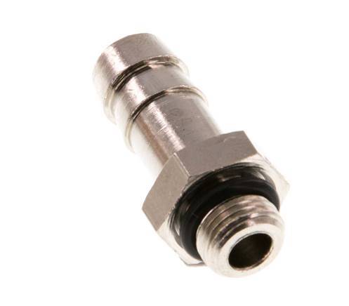 G 1/8'' Male x 9mm Nickel plated Brass Hose barb with NBR Seal 30 Bar [5 Pieces]