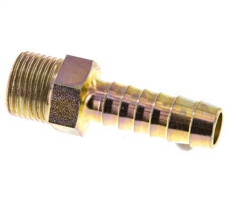 G 1/2'' Male x 13mm Zinc plated Steel Hose barb 25 Bar