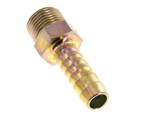 G 1/2'' Male x 13mm Zinc plated Steel Hose barb 25 Bar