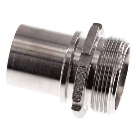 G 1 1/2'' Male x 38mm Stainless steel Hose barb with Safety Collar DIN 2817