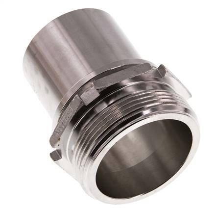G 2'' Male x 50mm Stainless steel Hose barb with Safety Collar DIN 2817