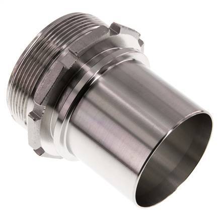 G 2 1/2'' Male x 63mm Stainless steel Hose barb with Safety Collar DIN 2817