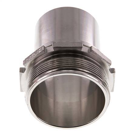 G 2 1/2'' Male x 63mm Stainless steel Hose barb with Safety Collar DIN 2817