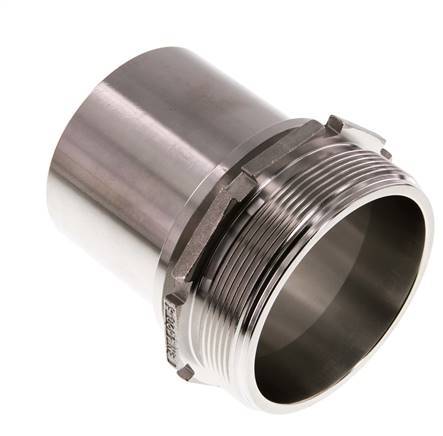 G 3'' Male x 75mm Stainless steel Hose barb with Safety Collar DIN 2817