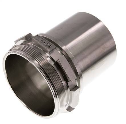 G 4'' Male x 100mm Stainless steel Hose barb with Safety Collar DIN 2817
