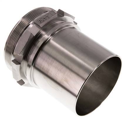 G 4'' Male x 100mm Stainless steel Hose barb with Safety Collar DIN 2817