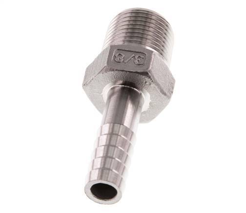 R 3/8'' Male x 9mm Stainless steel Hose barb 16 Bar