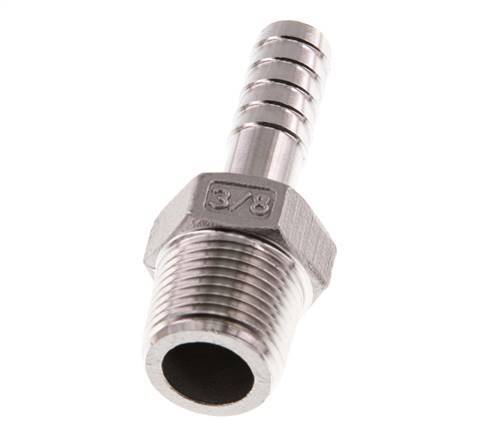 R 3/8'' Male x 9mm Stainless steel Hose barb 16 Bar