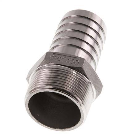 R 1 1/2'' Male x 38mm Stainless steel Hose barb 16 Bar