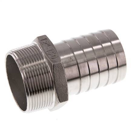 R 2'' Male x 50mm Stainless steel Hose barb 16 Bar
