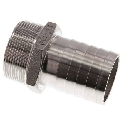 R 2'' Male x 50mm Stainless steel Hose barb 16 Bar
