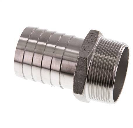 R 2'' Male x 50mm Stainless steel Hose barb 16 Bar