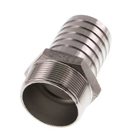 R 2'' Male x 50mm Stainless steel Hose barb 16 Bar