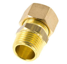 R 1/2'' Male x 14mm Brass Straight Compression Fitting 89 Bar DIN EN 1254-2