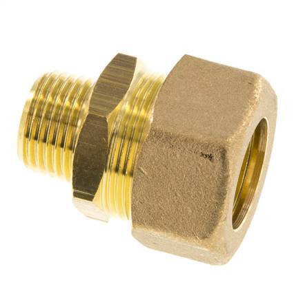 R 1/2'' Male x 22mm Brass Straight Compression Fitting 54 Bar DIN EN 1254-2
