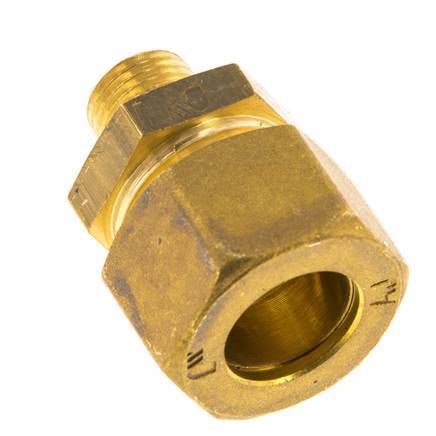 R 1/4'' Male x 16mm Brass Straight Compression Fitting 76 Bar DIN EN 1254-2