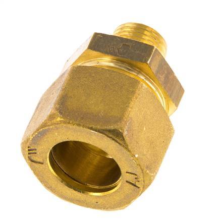 R 1/4'' Male x 16mm Brass Straight Compression Fitting 76 Bar DIN EN 1254-2