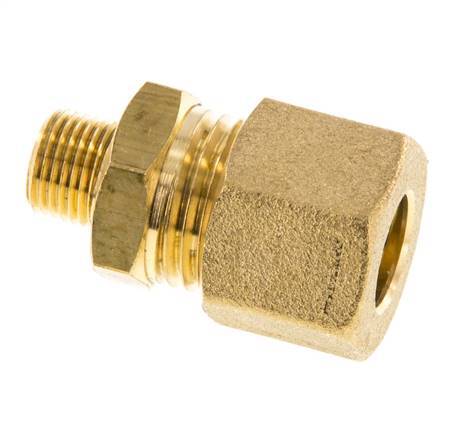 R 1/8'' Male x 10mm Brass Straight Compression Fitting 95 Bar DIN EN 1254-2