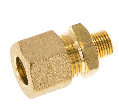 R 1/8'' Male x 10mm Brass Straight Compression Fitting 95 Bar DIN EN 1254-2