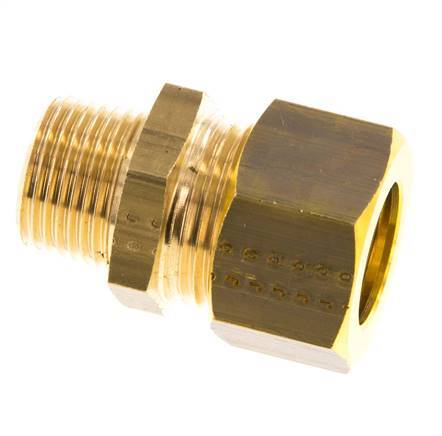 R 3/8'' Male x 15mm Brass Straight Compression Fitting 82 Bar DIN EN 1254-2