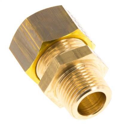 R 3/8'' Male x 15mm Brass Straight Compression Fitting 82 Bar DIN EN 1254-2