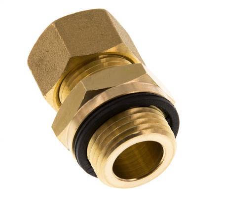 G 1/2'' Male x 15mm Brass Straight Compression Fitting with PA Seal 82 Bar DIN EN 1254-2