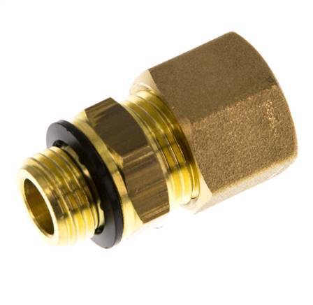 G 1/4'' Male x 10mm Brass Straight Compression Fitting with PA Seal 95 Bar DIN EN 1254-2