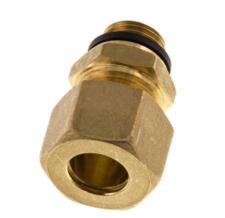 G 1/4'' Male x 12mm Brass Straight Compression Fitting with PA Seal 75 Bar DIN EN 1254-2