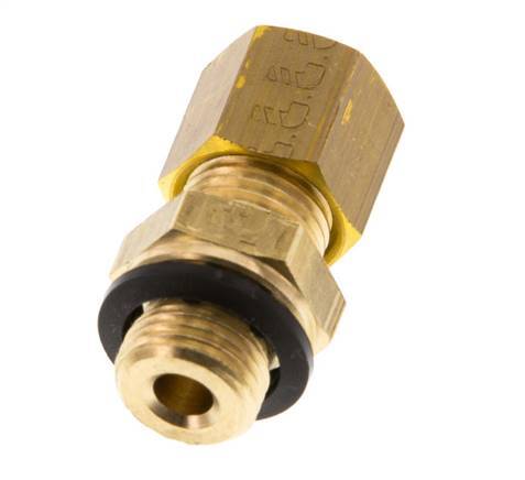 G 1/8'' Male x 5mm Brass Straight Compression Fitting with PA Seal 150 Bar DIN EN 1254-2