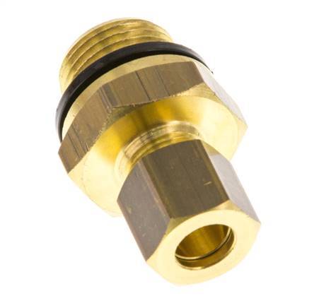 G 3/8'' Male x 8mm Brass Straight Compression Fitting with PA Seal 135 Bar DIN EN 1254-2