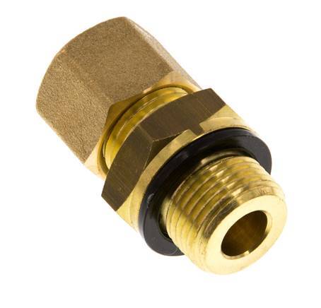 G 3/8'' Male x 10mm Brass Straight Compression Fitting with PA Seal 95 Bar DIN EN 1254-2