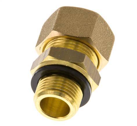 G 3/8'' Male x 14mm Brass Straight Compression Fitting with PA Seal 89 Bar DIN EN 1254-2