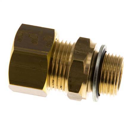 G 3/8'' Male x 15mm Brass Straight Compression Fitting with PA Seal 82 Bar DIN EN 1254-2