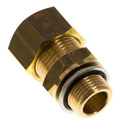 G 3/8'' Male x 15mm Brass Straight Compression Fitting with PA Seal 82 Bar DIN EN 1254-2