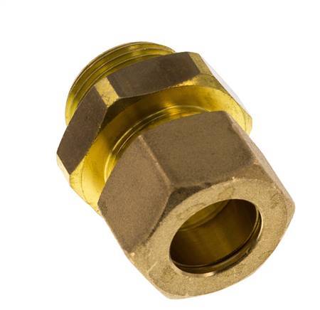 G 3/4'' Male x 18mm Brass Straight Compression Fitting with NBR Seal 67 Bar DIN EN 1254-2