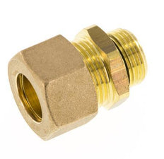 G 3/8'' Male x 14mm Brass Straight Compression Fitting with NBR Seal 89 Bar DIN EN 1254-2