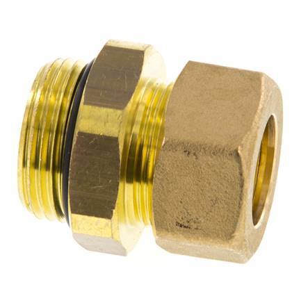 G 1'' Male x 22mm Brass Straight Compression Fitting with NBR Seal 54 Bar DIN EN 1254-2