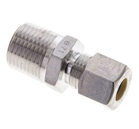 1/2'' NPT Male x 10L Stainless steel Straight Compression Fitting 315 Bar DIN 2353