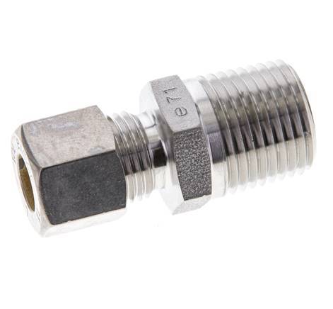 1/2'' NPT Male x 10L Stainless steel Straight Compression Fitting 315 Bar DIN 2353