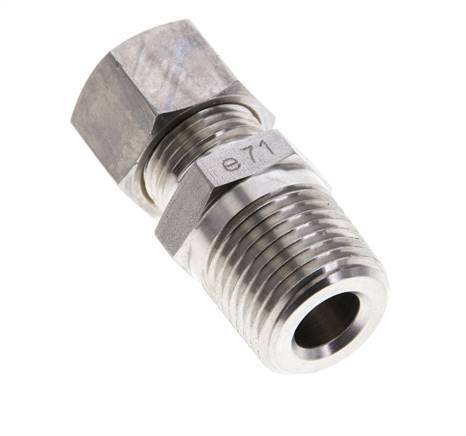 1/2'' NPT Male x 12L Stainless steel Straight Compression Fitting 315 Bar DIN 2353
