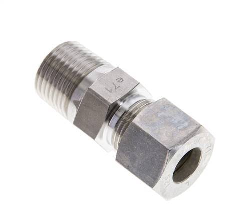 1/2'' NPT Male x 12S Stainless steel Straight Compression Fitting 630 Bar DIN 2353