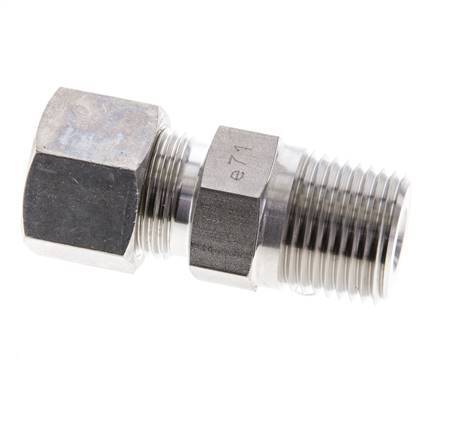 1/2'' NPT Male x 12S Stainless steel Straight Compression Fitting 630 Bar DIN 2353