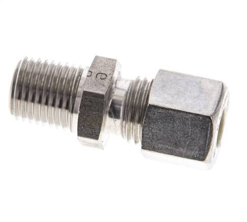 1/4'' NPT Male x 8L Stainless steel Straight Compression Fitting 315 Bar DIN 2353