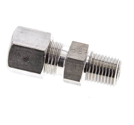 1/4'' NPT Male x 8S Stainless steel Straight Compression Fitting 630 Bar DIN 2353