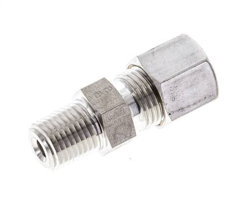 1/4'' NPT Male x 8S Stainless steel Straight Compression Fitting 630 Bar DIN 2353