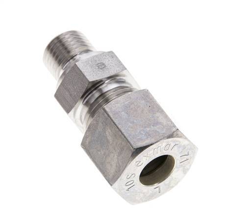 1/4'' NPT Male x 10S Stainless steel Straight Compression Fitting 630 Bar DIN 2353